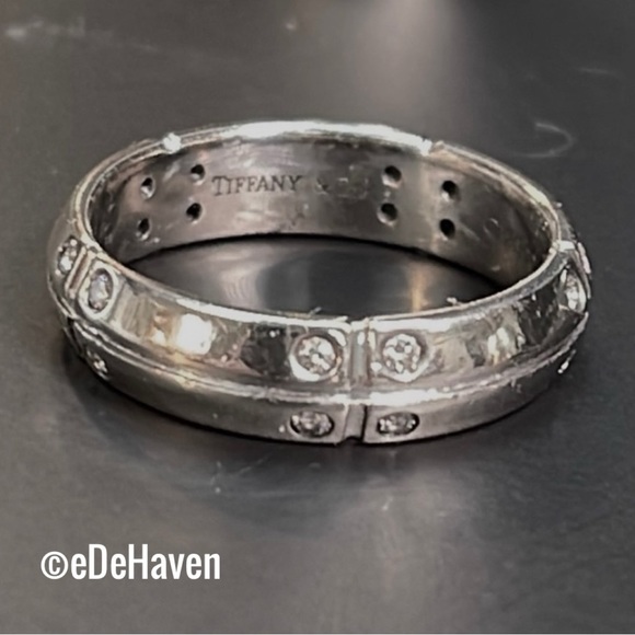 18k Tiffany & Co. Diamond Eternity Band Ring - Picture 1 of 6
